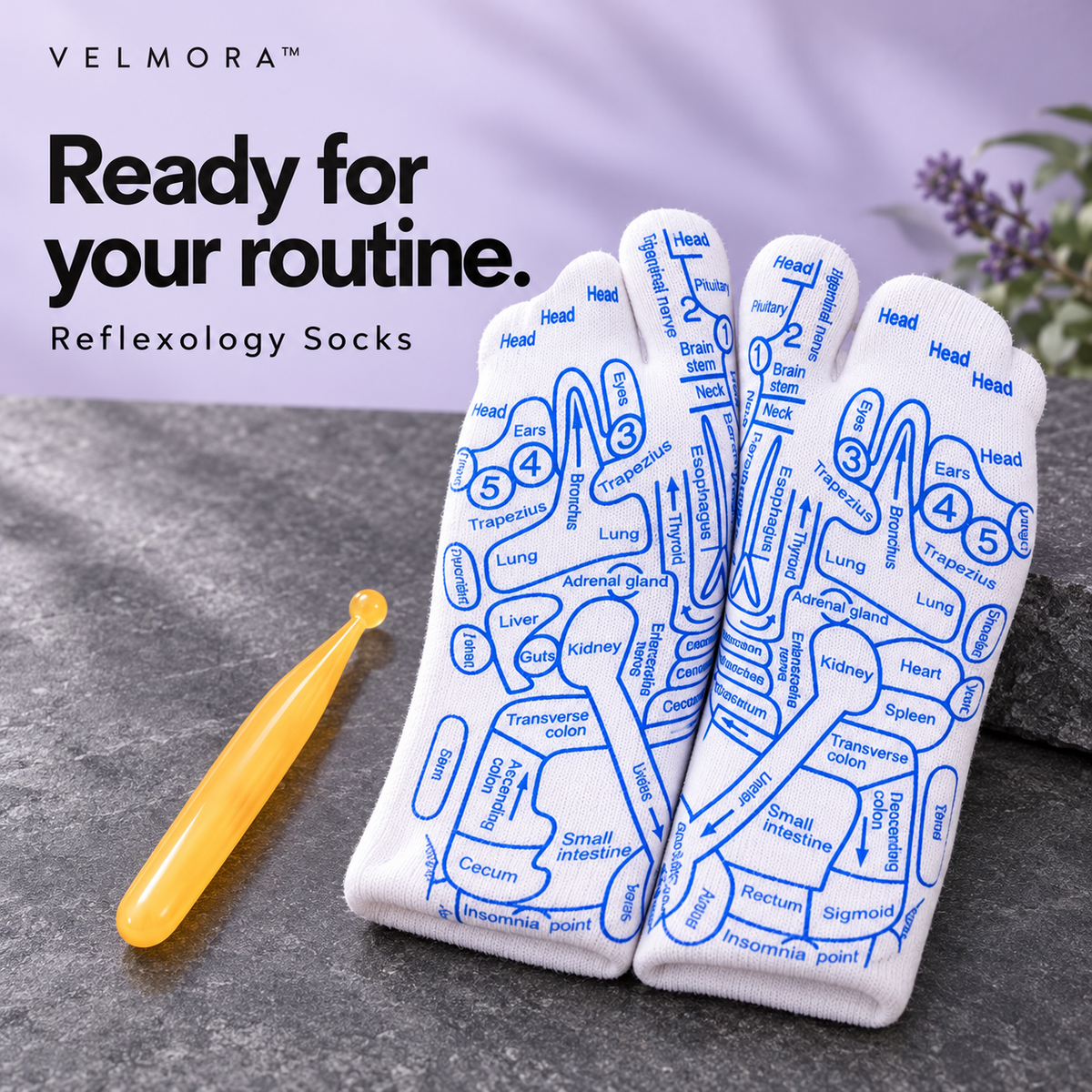VELMORA™ Reflexology Socks with Massage Tool™ — branded product image 4