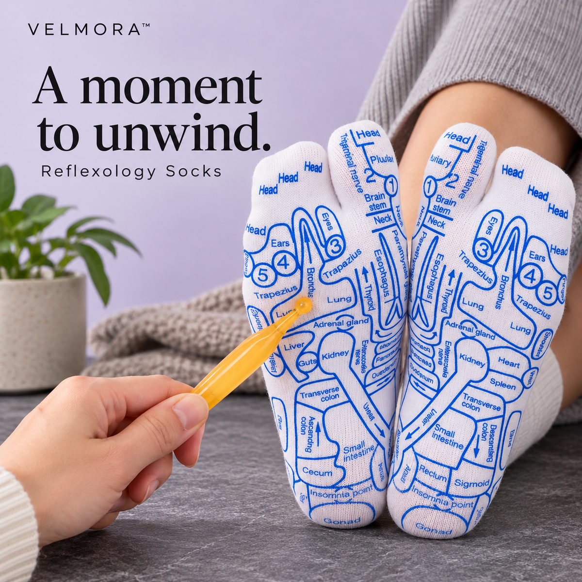 VELMORA™ Reflexology Socks with Massage Tool™ — branded product image 2