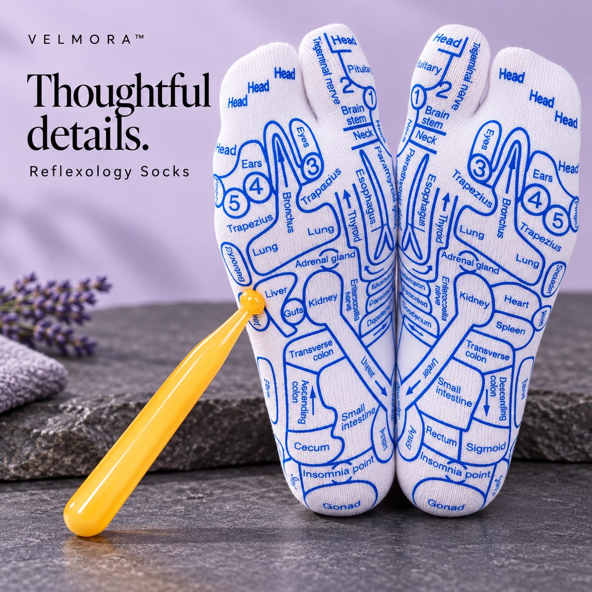 VELMORA™ Reflexology Socks with Massage Tool™ — branded product image 3